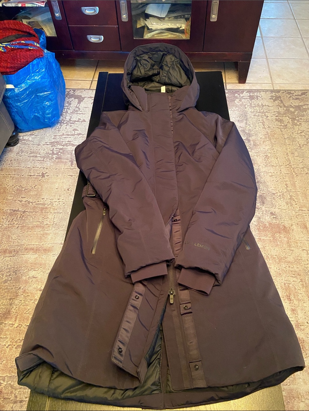 lululemon athletica Men's Dark Purple Hooded Trench Coat